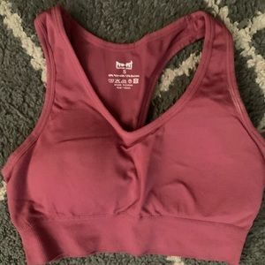 burgandy sports bra size small